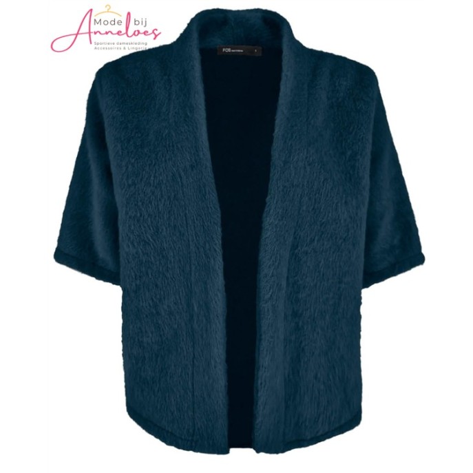 FOS Gilet Lia Alpaca 7878 jeansblauw FOS Gilet Lia Alpaca 7878 jeansblauw